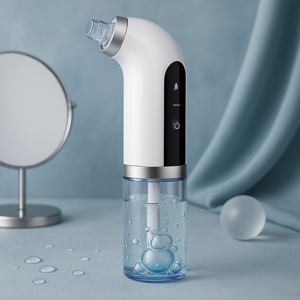 Portable facial steamer on a light blue background